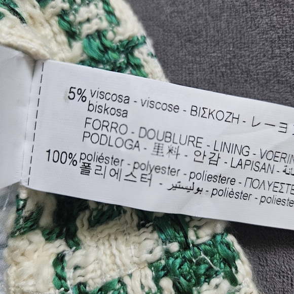 Zara Green Tweed Mini Skirt US-Small - Picture 3 of 5